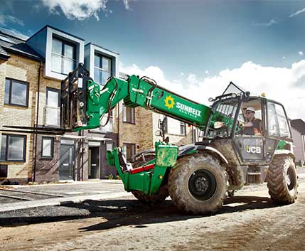 Telehandler On A Housing Construction Site